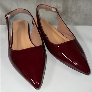 Elegant Burgundy Slingback Flats